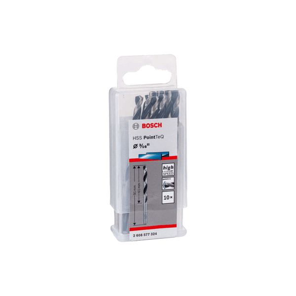 Broca Metal Aço Rápido HSS-PointTeQ 3/16" C/ 20 Pçs Bosch 