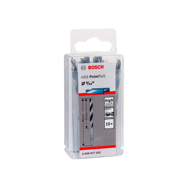 Broca Metal Aço Rápido HSS-PointTeQ 5/32" C/ 30 Pçs Bosch 