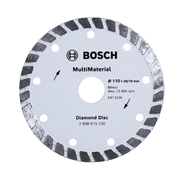 Disco Diamantado MultiMaterial Turbo 110x20/16x8mm C/ 10 Pçs Bosch