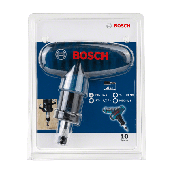 Kit de Bolso de Pontas para parafusar com 10 peças Bosch