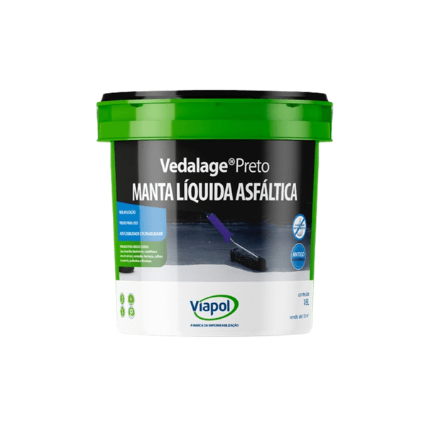 Membrana Líquida Vedalage Preto 18L Viapol
