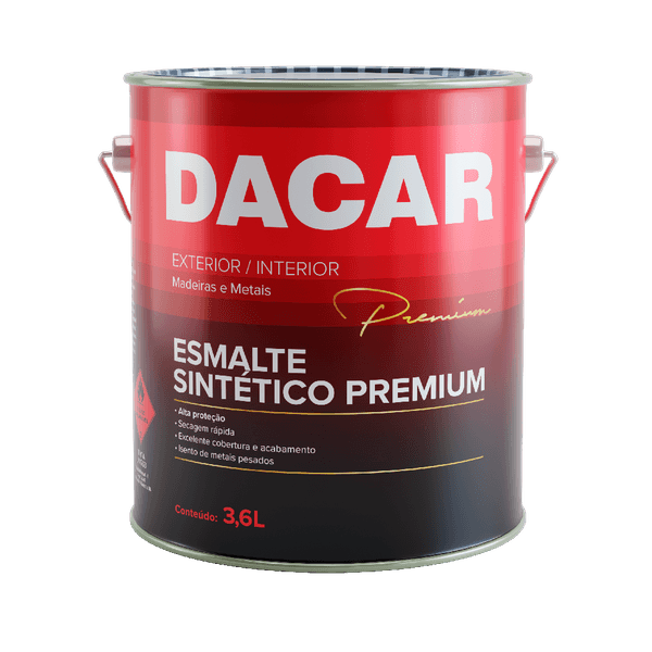 Tinta Esmalte Sintetico Acetinado Premium Branco Brilhante 3,6 L Dacar 