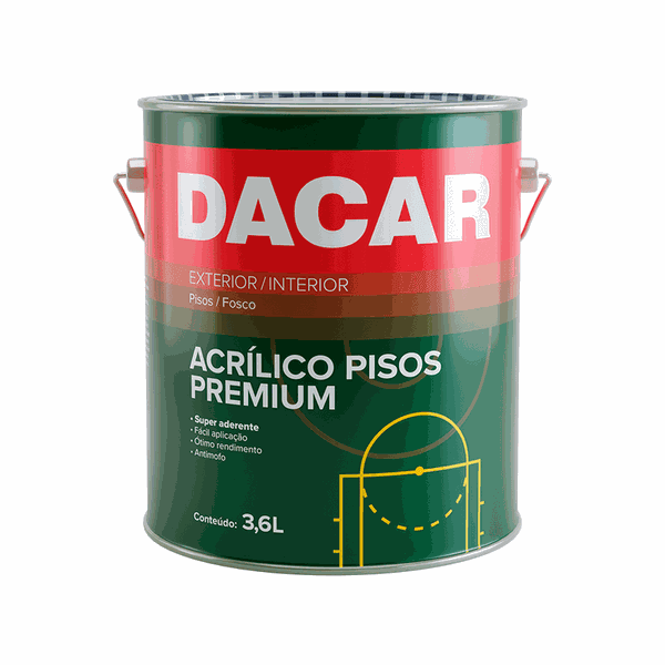 Tinta Acrílica Piso Fosco Cor Preto 3,6L Dacar