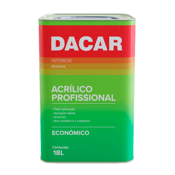 Tinta Acrílica Profissional Acabamento Fosco Cor Gelo 18L Dacar