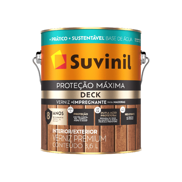 Verniz Proteção Máxima Deck B Água Natural Bril 3,6L Suvinil