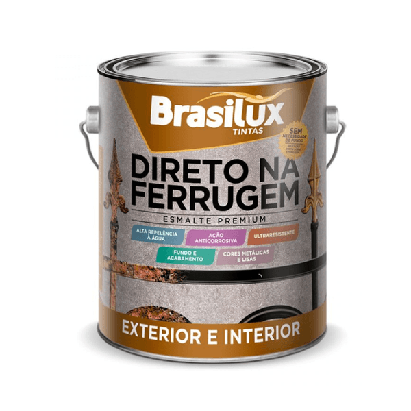 Esmalte Direto na Ferrugem Cinza Médio 3,6L Brasilux