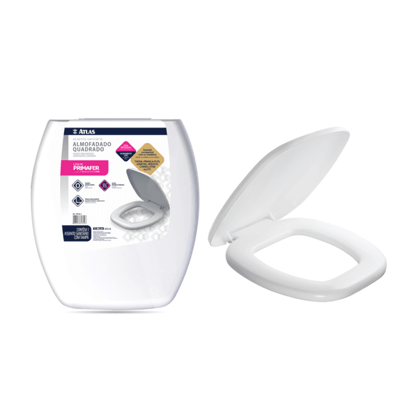 Assento Sanitário Almof Quadr. Plástic Branco PR1064-2 Atlas