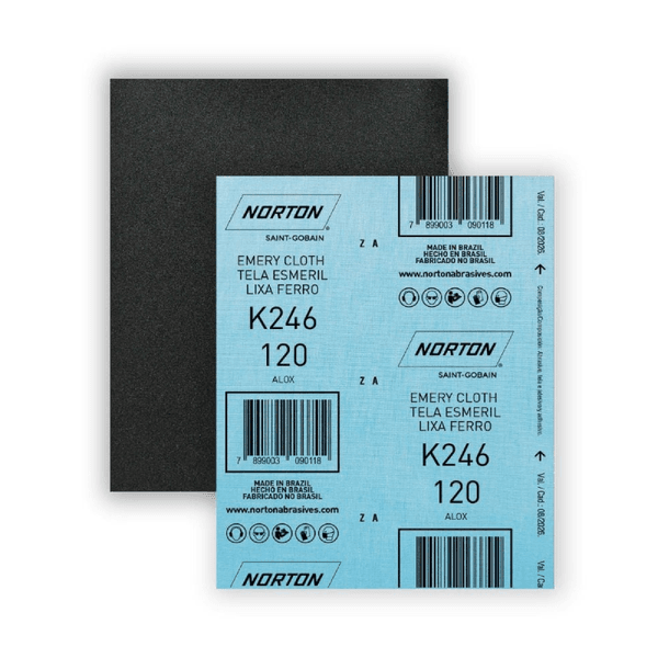 Folha Lixa Ferro K246 225X275mm GR 120 PT20 (Kit c/ 25) Norton