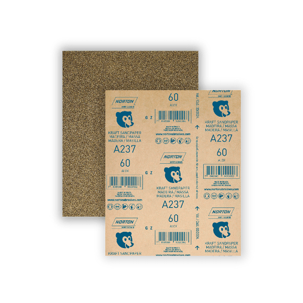Folha Lixa Madeira A237 225X275mm GR 60 (Kit c/ 50) Norton