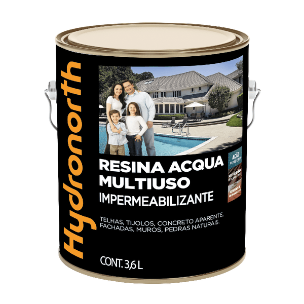 Resina Multiuso Base Água Cor Cerâmica Telha 3,6L Hydronorth