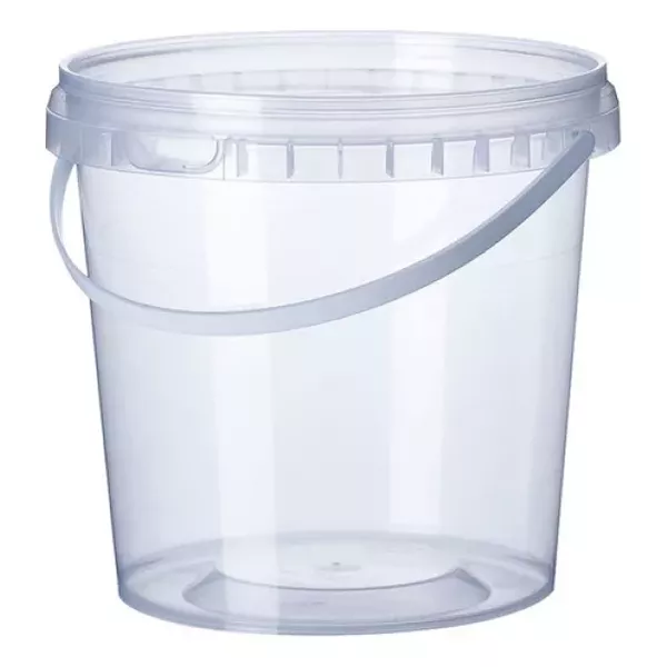 Kit com 10 Baldes de 3,2L com alça, tampa e lacre, fabricados em plástico atóxico para armazenamento seguro.