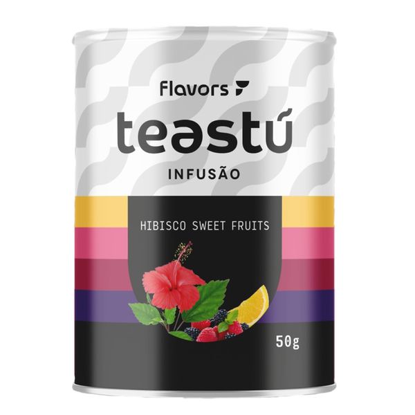 Chá de Hibisco Sweet Fruits 50g, infusão natural com hibisco e frutas doces, ideal para consumo quente ou gelado.