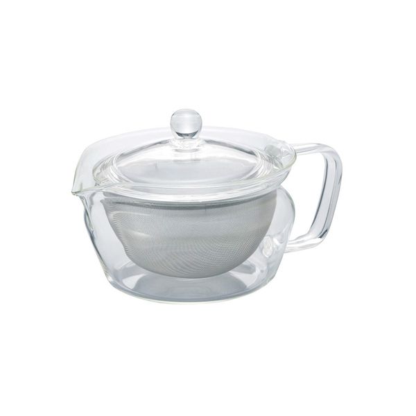 Infusor de Chá Kyuzu Zen HARIO em vidro borosilicato com tampa de bambu, 450ml