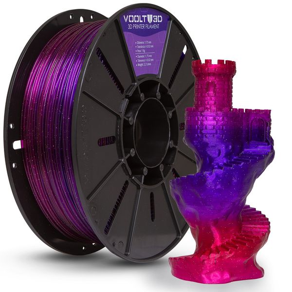 Filamento PLA Rainbow Cosmos 1kg – Impressão 3D com efeito multicolorido, transição suave de cores para projetos artísticos e personalizados.