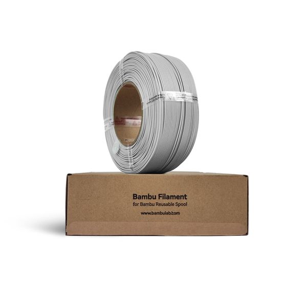 Refil de Filamento PLA Prata Bambu Lab com chip RFID para impressora 3D