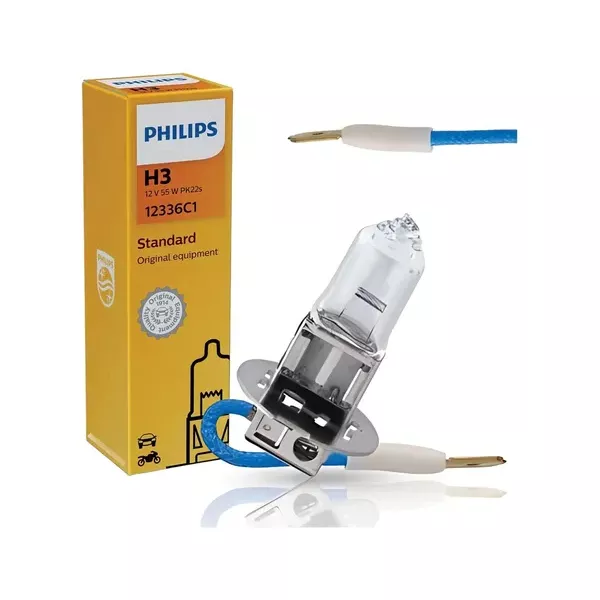 Lâmpada Standard H3 Farol Alto Baixo Philips 12v 55w