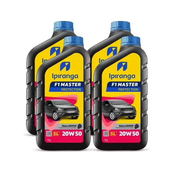 Kit 4 Óleo Motor 20w50 F1 Master Mineral Ipiranga 1l