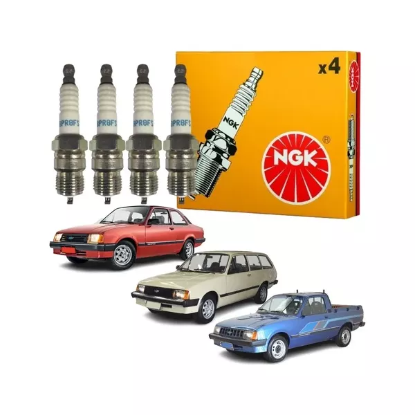 Jogo Velas Ignicao Gm Chevette Alcool Marajo.. Ngk Bpr8fs