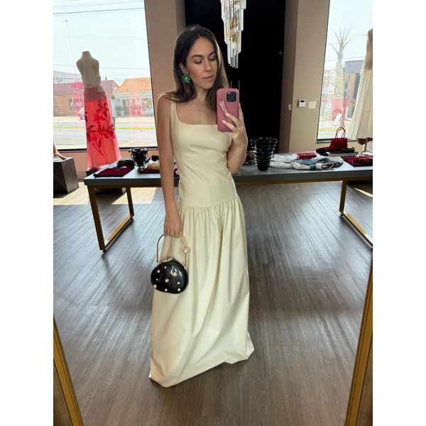 Vestido Longo Corpo Corset Off white