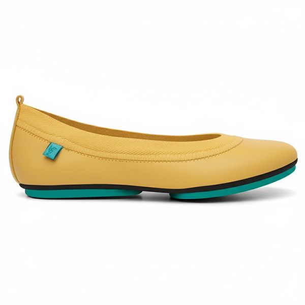 Sapatilha Couro Napa - Veneza Amarelo Retrô