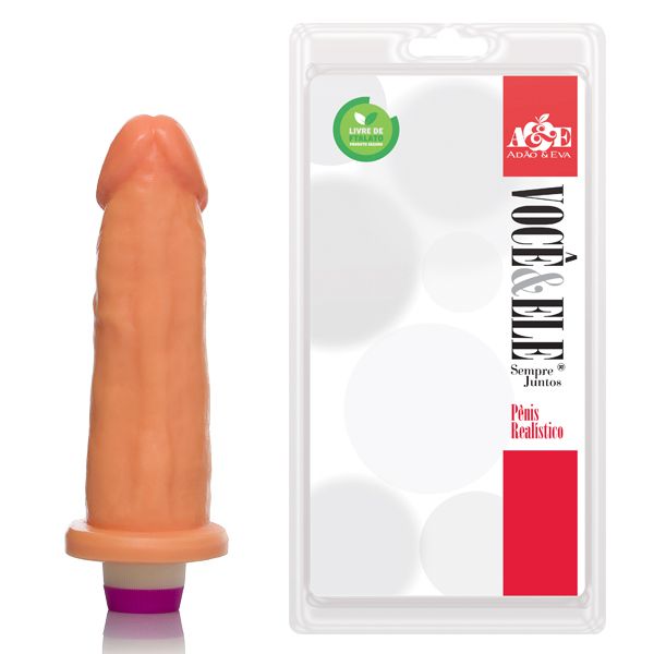  Prótese 8L com vibro 17x5 cm na cor bege