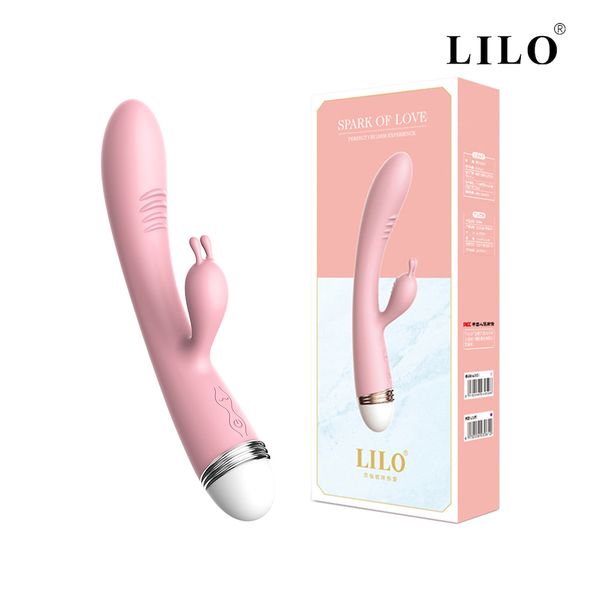 Vibrador com estimulador de clitóris e ponto G, recarregável - LILO