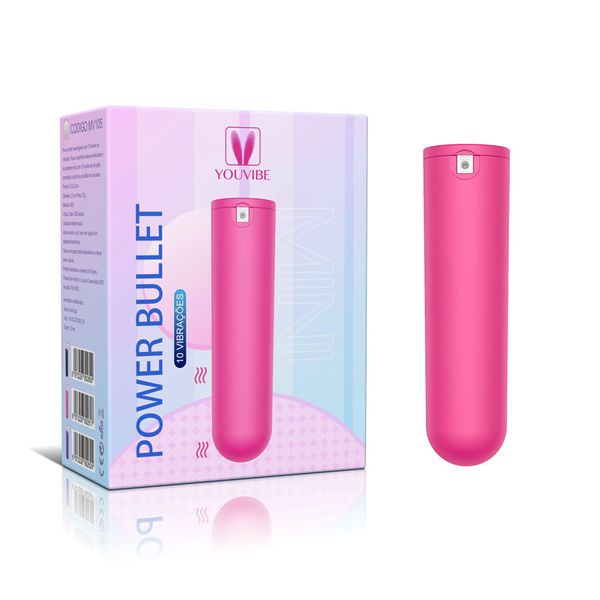 Power bullet recarregável com 10 modos de vibração