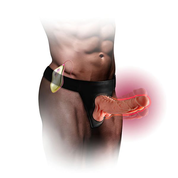 Pênis com Aquecimento, Vibro, Movimento e Cinta Super Reforçada com ajustes 