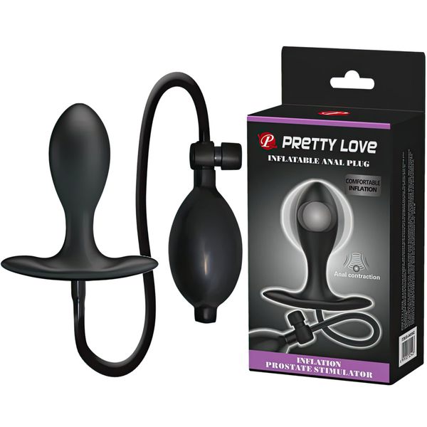 Plug anal inflável com esfera interna em metal para estimular com a movimentação 