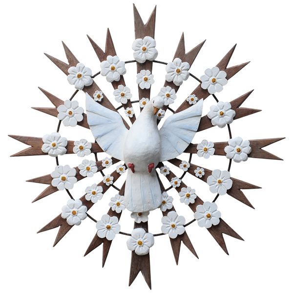 Divino Espírito Santo Resplendor com Esculturas de Flores 0,70 M.