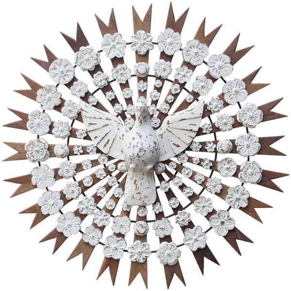 Divino Espírito Santo Resplendor com Esculturas de Flores D. 100,00 CM.