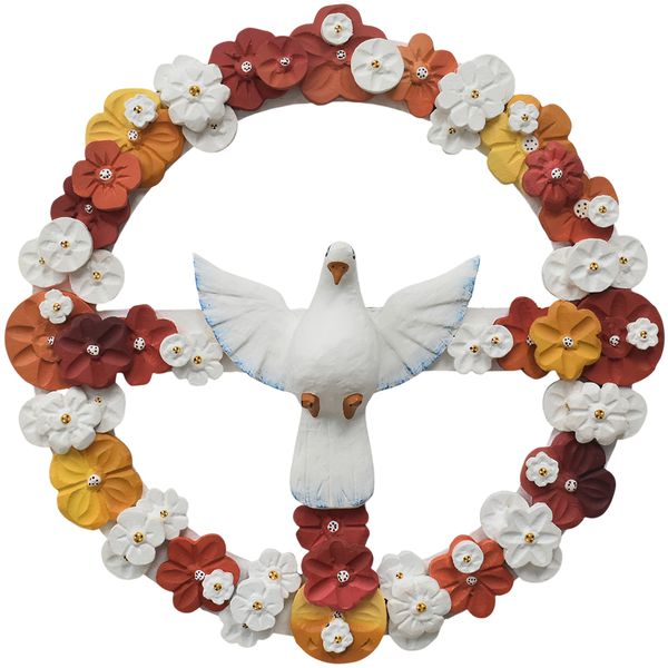 Guirlanda Divino Espírito Santo - Flores Coloridas D. 50 CM.