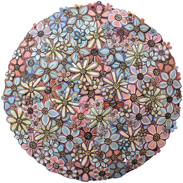 Luminária Mandala de Flores para Parede - D. 80 cm 