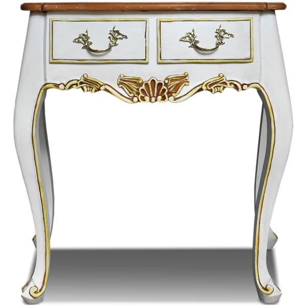 Aparador Bombê com Entalhes Amarelo Ouro - 76 x 46 CM. 
