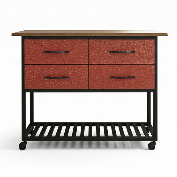 Aparador Gaveteiro Laranja e Preto