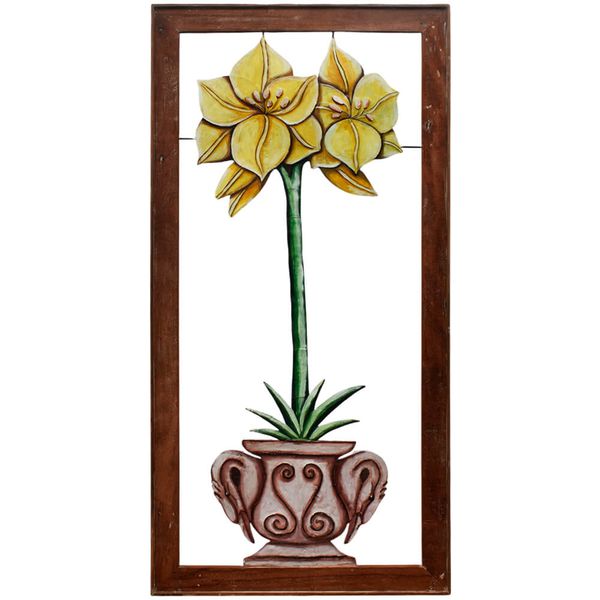Quadro Vazado Grande de Amarílis Amarela