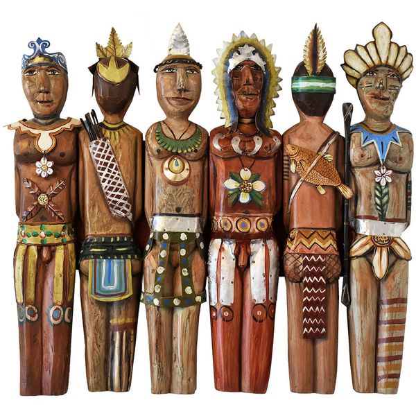 Escultura de Parede Índios - 72 x 67 CM.