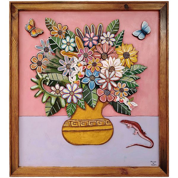 Ânfora com flores e lagartixa - Coleção Ânforas Toti 