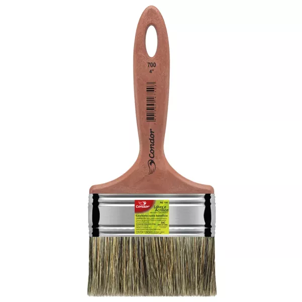 CONDOR TRINCHA 700 CERDAS GRIS PARA LATEX ACRILICO 4 COMPEL
