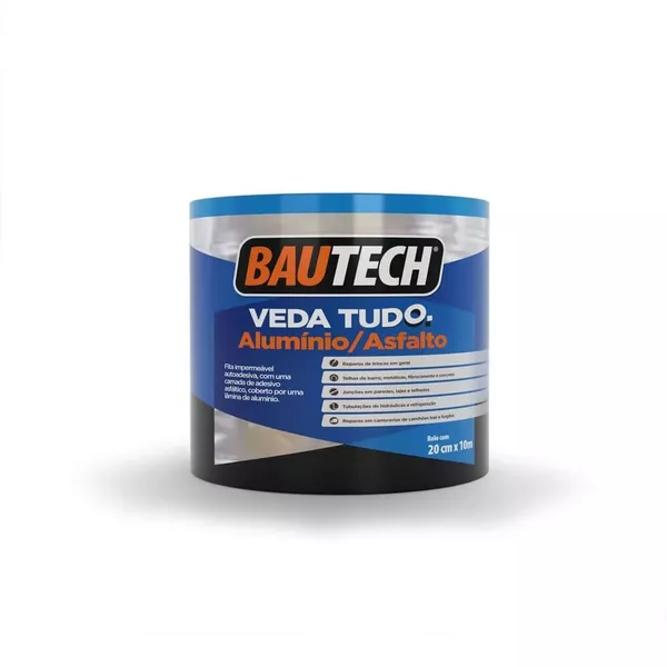  FITA ASFALTICA VEDATUDO ALUMINIZADA E ADESIVADA – 0,20X10M BAUTECH