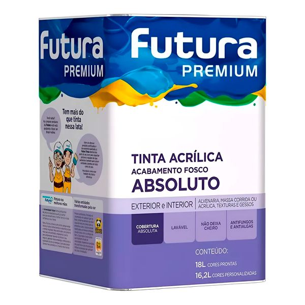 Tinta Latex Acrílica Fosco Premium Absoluto Futura 18l Cores