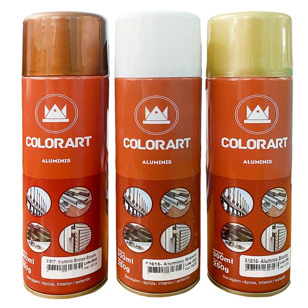 Tinta Spray Aluminis Portas E Portões Colorart 300ml Cores