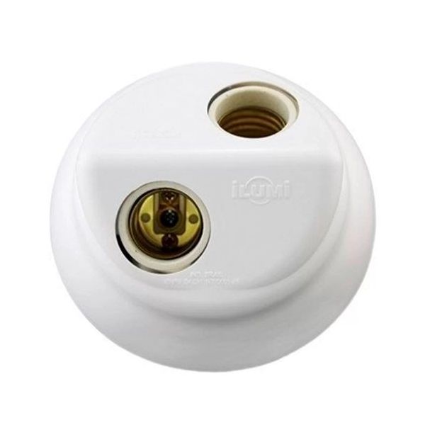 PLAFON 2 LAMPADAS 100W BRANCO ILUMI 18092 