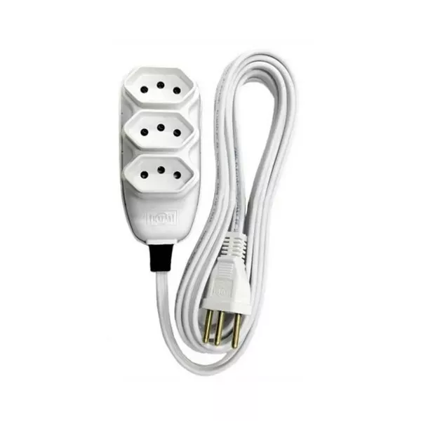  EXTENSAO COMPACTA C/ CABO PP 3V 3M 10A 250V EMBALAGEM ECON ILUMI 17991