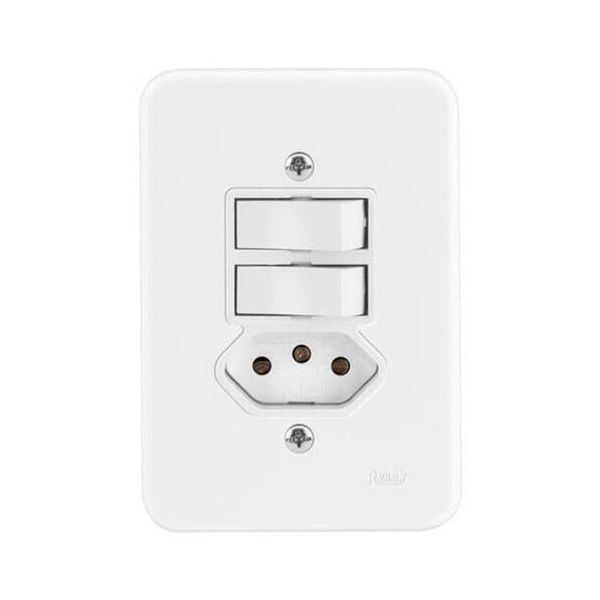  CONJUNTO 2 TECLA SIMPLES+ 1 TOMADA 20A RADIAL POLLAR 1901.219