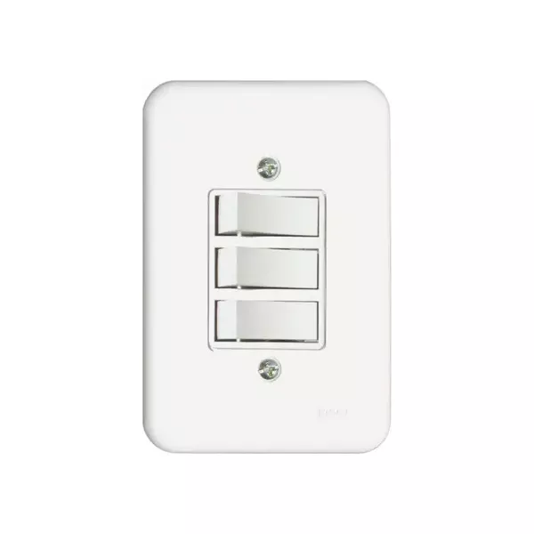  INTERRUPTOR 3 TECLAS SIMPLES 10A RADIAL 1901.004 POLLAR