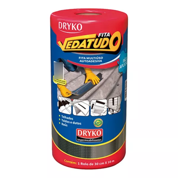 FITA ALUMINIZADA E ADESIVADA – 0,30X10M DRYCO 