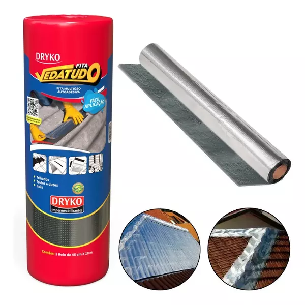 FITA ALUMINIZADA E ADESIVADA – 0,45X10M DRYCO 