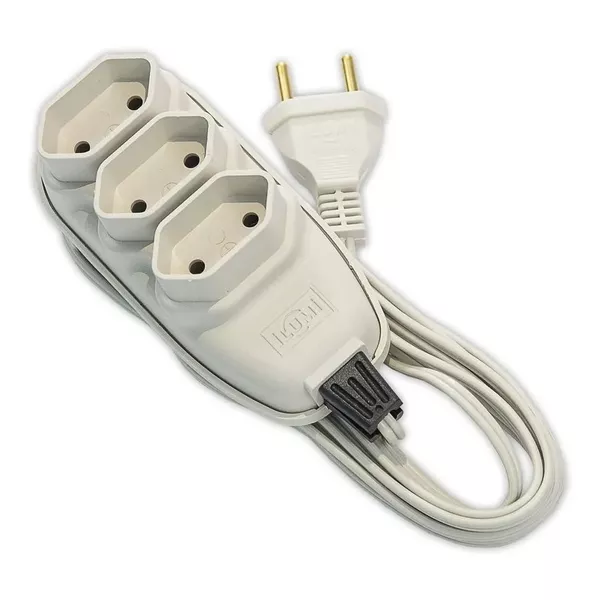  EXTENSAO COMPACTA C/ CORDAO PAR 1,5M 10A 250V BR EMB ECONILUMI 17901