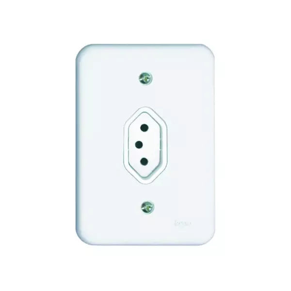 TOMADA FIXA 2P+T 10A C/ PL BRANCA RADIAL 1901.113 POLLAR 